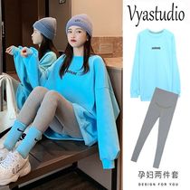 Long-style casual blouse in pregnant womens spring clothing sweatshirt loose and thin large code long sleeve autumn and winter two suits