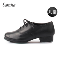 France Sansha Sansha children leather tap dance shoes for men and women children lace up-grade dance shoes TA91