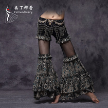 Odina Lei High-grade belly dance bottoms Performance pants belly dance pants performance costume print Bell pants