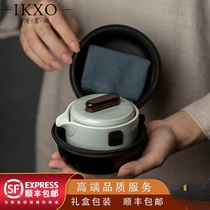 Ceramic one pot and two cups portable outdoor portable tea making travel Kung Fu tea set custom high-end quick cup