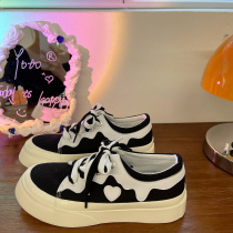 Nectarine Yoto thick-bottomed canvas shoes female students soft sister niche wild cute Big Head Sports Leisure board shoes tide