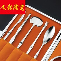 Crab eating tools Stainless steel crab pliers crab needle two-piece suit Household crab eating artifact peeling crab pliers clip large