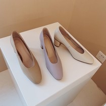Ultra soft leather exit method uni ~ menopausal artichoke purple 100 hitch approve. rough heel single shoe genuine leather comfort grandma shoes