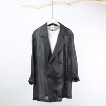 Caifeng Yohji Yamamoto Japanese dark classic summer sunscreen medium ultra-thin trendy casual linen windbreaker mens jacket