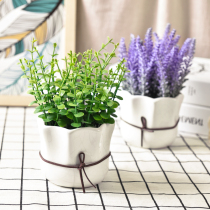 Simulation plant Simulation green plant set decoration fake grass potted living room decoration Desktop living room home decoration