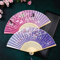 Fan Folding Fan Middle Country Wind Dance Fan Summer Folding Fan Ancient Dress Children Hanfu Vintage Ancient Wind Decoration Fan
