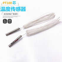 PT100 chip temperature probe sensor Teflon wire with insulated stainless steel PTFE wire outlet high temperature wire