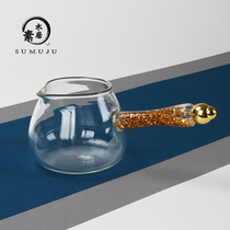 On the side of the plain cup tea divider thickened Japanese-style handmade heat-resistant gold foil male Cup kung fu tea set