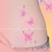 New Pink Flower Butterfly Tattoo Sticker Sexy Waterproof Female Durable Arm Mesh Red Simulation Ins Wind Teenage School