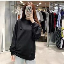 ACNE STUDIOS Japan 2021 autumn and winter New smiley face Square round neck sleeve black mens and womens sweater