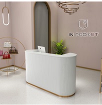 Clothing store Curved cashier Beauty salon bar Nordic light luxury macaron color counter Studio front desk