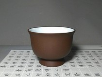 Yixing Zisha No. 1 Factory in the 90s boutique Huanglongshan high-quality old purple mud white glaze goblet 140cc