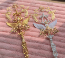 Original lolita scepter Platinum wings gorgeous flower wedding tea party walk walking stick photo props