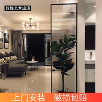 Changhong glass partition Corrugated wave embossed partition doors and windows Bathroom entrance screen tempered double laminated glass