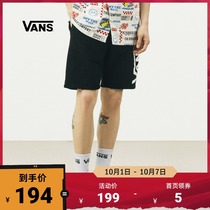 (National Day) Vans Vans official black side Print Classic LOGO mens Knitted Shorts