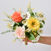 Fake flower simulation bouquet wedding hand holding flower living room table flower dry flower decoration pendulum wedding dress shooting props