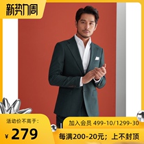  Retro wide barge business gentleman suit suit male slim youth Korean version of formal Yuppie casual trend suit