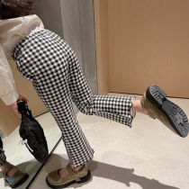 Girl Beats Bottom Pants Spring Autumn Outwear Pants Children Spring Clothes 2022 New Ocean Gas Children Baby Plaid Horn Pants