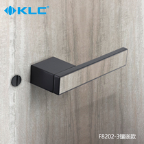 KLC Italian minimalist door lock Magnetic mute can be inlaid with rock handle leather veneer ecological indoor bathroom door lock