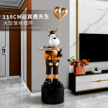 Creative welcome deer Mr. large floor ornaments storage tray living room home decorations housewarming new home gifts