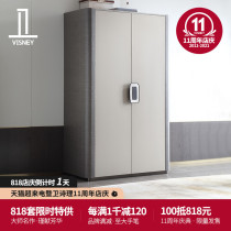  Wesley light luxury two-door open wardrobe combination simple bedroom with solid wood storage cabinet modern furniture C5