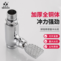 Shengxue copper foot stoop flush valve pedal toilet switch squat toilet delay valve squatting pit Flusher