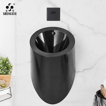 Shengxue Nordic black stainless steel urinal hanging wall induction urinal mens toilet urinal urine pocket