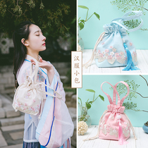 Ancient style bag Chinese ancient style handmade lace cloth bag daily Hanfu accessories bag tassel cross-body handmade womens bag