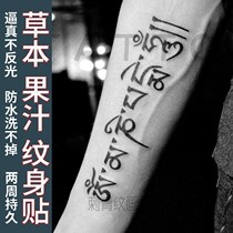 Herbal tattoo stickers six-character mantras Sanskrit Tibetan juice semi-non-reflective wash can not drop waterproof long-lasting female male 3