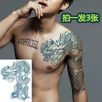 Tattoo stickers over the shoulder dragon new waterproof mens long-lasting shawl faucet half-armor dragon chest dragon totem simulation sticker