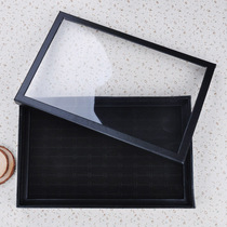 100-hole all-black ring box creative high-end earrings earrings packaging box stall jewelry box factory direct sales