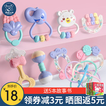 Newborn baby toy rattles small sand hammers can gnaw listen follow-up training 0 one 1 baby early education grip training
