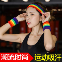  Rainbow wrist guards for men and women Sports Basketball fitness running Wrist guards Volleyball badminton Spring and autumn anti-perspiration and breathable