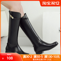 South Koreas new fashion rain shoes womens high winter non-slip rain boots female adult waterproof shoes womens long tube flat water boots glue