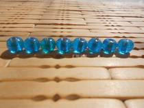 Boshan antique old glass 10mm water lake blue transparent blue tourmaline color scattered beads with beads Buddha beads DIY