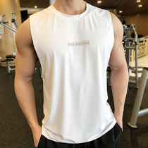 Fitness clothes mens loose I-shaped waistcoat top quick-drying sleeveless T-shirt fitness clothes sports training fitness vest