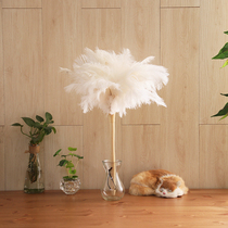 White Ostrich hair duster dust household cleaning tools clean without hair Jade feather chicken feather Zenzi