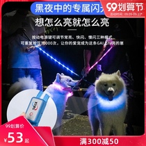 Dog LED charging collar pet Teddy luminous collar night dog walking Light Anti-lost USB waterproof night aperture
