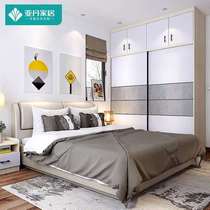 Yadan bedroom wardrobe customization package(1 8m wardrobe solid wood bed*1 Bedside table*1 Mattress*1)