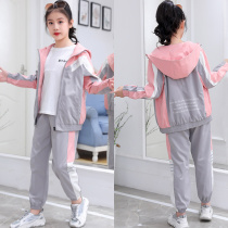 Girl Spring Clothing Suit 2022 New Female Grand Child Spring 12-year-old Child girl Spring Spring and Autumn Sports Two sets
