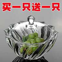 European-style candy jar Crystal sugar box Transparent European-style jar with lid Candy glass creative storage jar Fruit cup