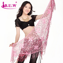 buw belly dance new Indian dance beginner waist chain sequins water-soluble triangle towel belt accessories 9860