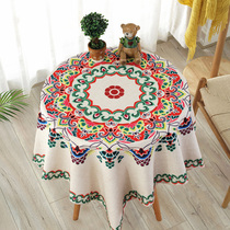 Cotton and linen tablecloth artists use small round table cloth long square tea table cover cloth waterproof fabric dining table thickened tablecloth