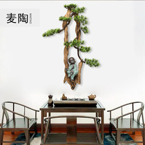 Chinese creative wall-mounted Green ornaments soft home living room study porch decorations simulation welcome pine furnishings