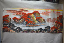 Meiqi Painting Academy Small 6 feet 1 8*0 7 meters Landscape water money Jiangshan Duojiao ink hand-painted