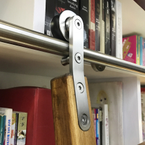 Straight ladder wooden ladder bookshelf ladder moving slide straight ladder solid wood ladder bookcase ladder pulley wooden ladder solid wood ladder moving ladder
