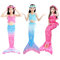 Girls Mermaid tail clothing Medium and large childrens bikini swimsuit set Princess skirt baby split swimsuit