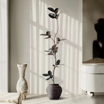 Simulation green plant high-end light luxury rubber tree indoor large living room decoration ornaments bionic flower fake plant potted plant
