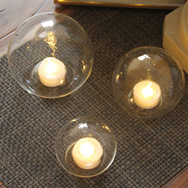 Modern minimalist creative transparent Nordic electronic wax glass candle holder wedding arrangement candlelight dinner dance props