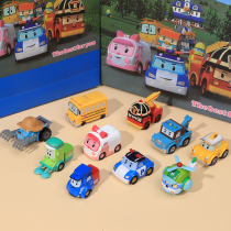 poli perli small car sheriff police car alloy car model child boy toy fire rescue car ambar